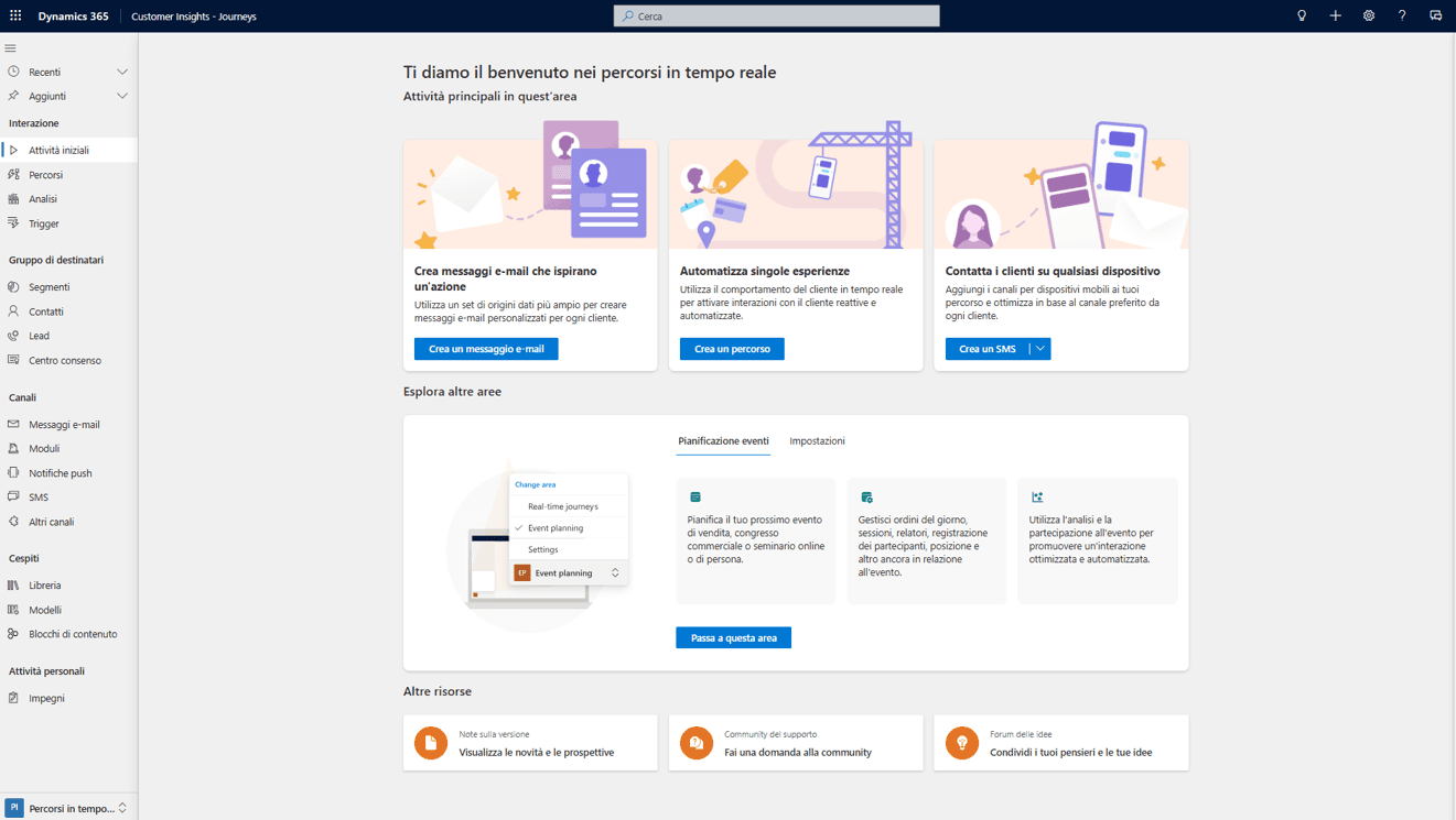 microsoft dynamics 365 customer insights schermata home - Innovio