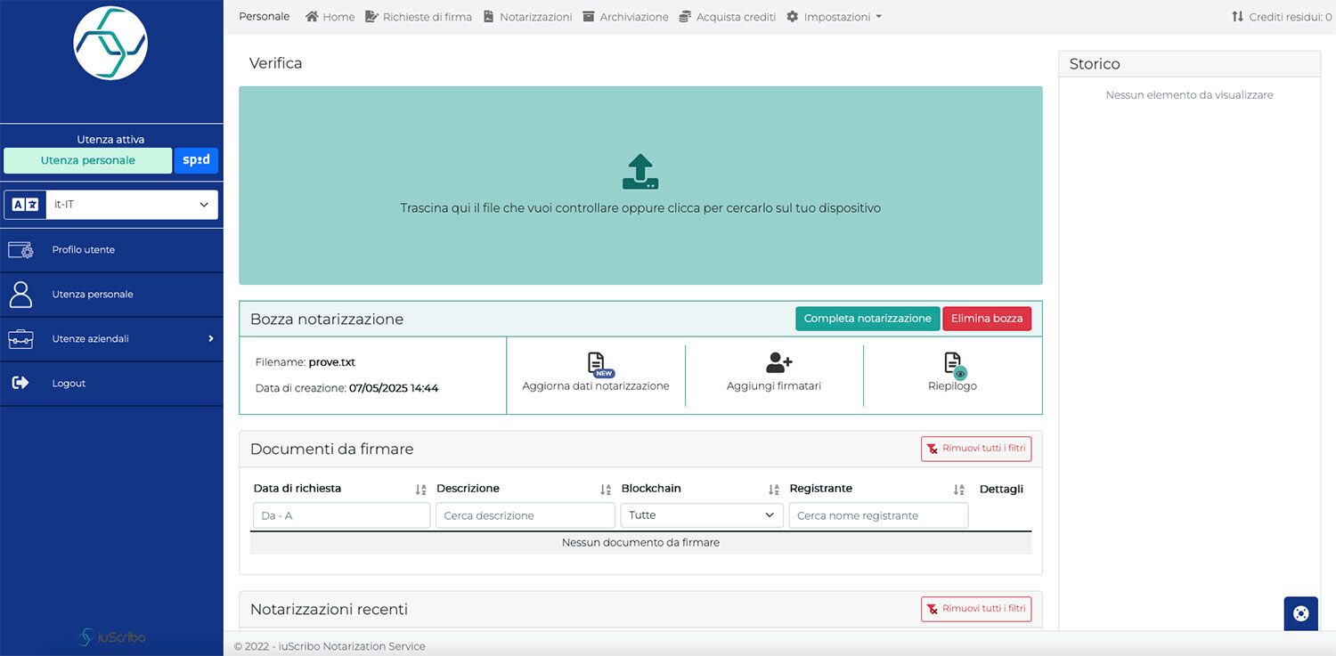 iuScribo - software notarizzazione Blockchain di Innovio